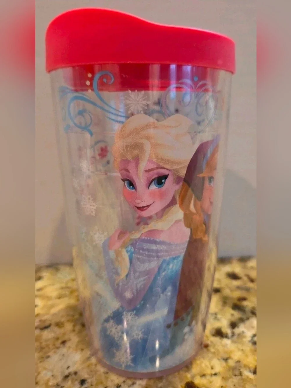 Tervis Disney Frozen Elsa & Anna 16 Oz Tumbler Cup with Pink Lid Hot or Cold